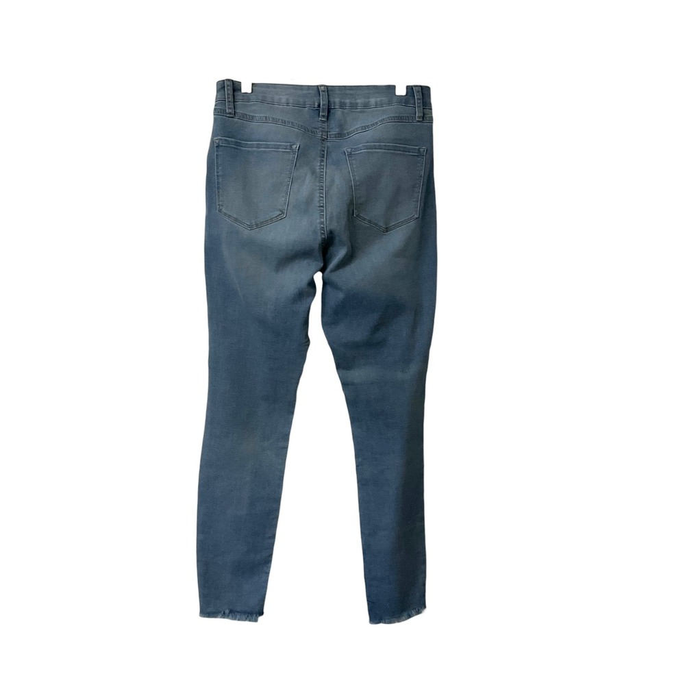 RE WASH Mid Rise Distressed Skinny Jeans Medium Wash Size 11 30 - Picture 4 of 6